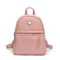 Sac à dos décontracté en cuir PU rose pour femme, sac minimaliste élégant pour voyage et bureau. - Rose