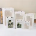 White paper gift bags with transparent window, clear window design for floral packaging and gifts. - Extra Large 25*20*43 / White
