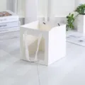 Bolsa de regalo blanca con ventana transparente caja de papel cuadrada para fiestas y pasteles. - 15x15x15cm / Blanco