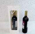 Sac cadeau blanc avec fenêtre pour bouteille de vin, sac à main en papier élégant pour champagne. - Blanc