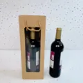 Sac Cadeau en Papier Kraft avec Fenêtre Emballage Bouteille de Vin Sac Cabas Boîte - Couleur Kraft