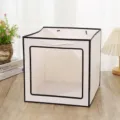 Vierkante witte transparante opbergdoos met zwarte rand voor cadeau en verpakking. - Wit met zwart frame