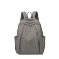 Stylish nylon backpack for women large capacity casual travel school daypack grey color - S / Gray