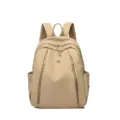 Casual nylon backpack large capacity travel daypack versatile beige school bag for women - S / Beige