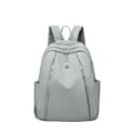 Grey nylon casual backpack, large capacity, lightweight travel daypack for daily use. - S / Haze Blue
