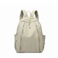 Korean style large capacity nylon backpack casual travel daily bag lightweight beige - S / Light Gray