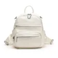 Sac à dos blanc chic pour femme, design de mode minimaliste, léger et polyvalent. - Blanc