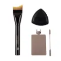 Mondscheibe Pinsel-Set mit Mischpalette und Spatel für ein makelloses Make-up-Ergebnis. - Mondsichel-Foundation-Pinsel-Set