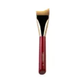 Geschwungener Foundation-Pinsel mit rotem Griff, weiche Borsten für makelloses Make-up. - Ximei Sichel-Foundation-Pinsel / Rot