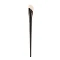 Professional makeup brush with angled bristles and black handle for flawless foundation application. - White Wool Foundation Brush / Black