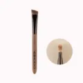 Professional angled eyebrow brush with wooden handle and precision bristle tip for makeup. - Huahe Raccoon Hair