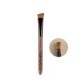 Professional angled makeup brush with wooden handle for precise eyebrow powder application. - Walnut Wood Wild Brow Brush (Weasel Tail & Goat Hair)