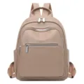Vrouwen mode zachte lederen rugzak casual dagelijkse reizen kleine schooltas khaki - Khaki