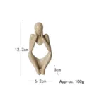Beige minimalistische abstrakte Denker Statue Skulptur mit Größenangaben für Deko - Klein Konzentriert / Sandstein