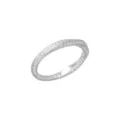 Eleganter S925 Sterling Silber Mobius Ring mit funkelndem Zirkonia-Besatz in Silber - Größe 12 (US 6) / Silber