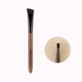 Professional angled makeup brush with wood grain handle and fine hair for precise eyebrow filling. - Walnut Wood Wild Eyebrow Brush (Cyan Weasel Hair)