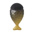 Schwarzer und goldener Puderpinsel mit Glitzer in Meerjungfrauenform und dichten Borsten. - Gold Rosa