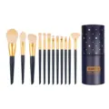 12-teiliges Make-up Pinsel Set mit Sterntasche, professionelle Kosmetikpinsel für Gesicht Augen. - Sternenhimmel Blauer Wal mit Pinselhalter