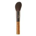 Angled makeup brush with animal hair, amber handle and star moon ferrule for smooth blending. - Gold Resin Sloped Powder Brush