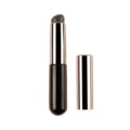 Portable silicone lip brush with protective cap, ergonomic finger-shaped smudge makeup tool. - Silicone Lip Brush / Black