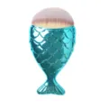 Meerjungfrau Make-up Pinsel Foundation Pinsel Fischschuppe Griff Professionelles Werkzeug - Blau