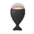 Brocha de maquillaje de base de sirena con cerdas densas y mango de cola de pez único. - Negro