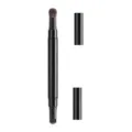 Double-ended retractable makeup brush in black, versatile eye shadow blending tool variant. - Outer Corner Eyeshadow Brush