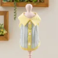 Joli polo pour animaux de compagnie petit chien chat été respirant jaune bleu vêtements - Jaune-vert