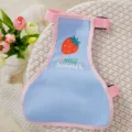 Cute waterproof dog belly wrap with strawberry print, anti-dirty pet clothes for small dogs. - S / Blue Strawberry (For Female Dogs)