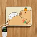 Cute cartoon capybara cat pet heating mat electric warm pad with digital temperature control - Guinea Pig Electric Blankets