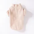 Knus geribd turtleneck huisdier vest voor kleine honden en katten, warme winterkleding. - Bruin Onderhemd