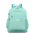 Mint green nylon casual backpack, stylish daily school bag and lightweight travel daypack. - Light Blue
