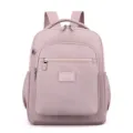 Pink nylon casual backpack stylish daily travel school bag with front zippered pocket - Light Purple