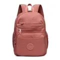 Sac à dos imperméable en tissu oxford rose, cartable de voyage élégant à poches multiples. - Rose Orangé