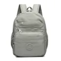 Casual grey waterproof nylon backpack for women, multi-pocket stylish travel school bag. - Light Gray