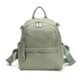 Sac à dos femme décontracté vert clair en cuir PU pour voyage et école mode - Vert