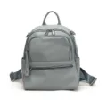 Women gray casual leather backpack multi-pocket school travel fashion stylish bag - Blue