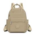 Einfacher und moderner Nylon-Rucksack für Damen mit Henkel und vielen praktischen Taschen. - Khaki