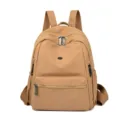 Sac à dos minimaliste de couleur unie pour femmes, cartable de voyage léger et décontracté. - Couleur caramel