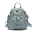 Élégant sac à dos pour femme en cuir PU, sac de voyage décontracté avec multiples poches. - Bleu