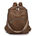 Sac à dos marron pour femme en tissu Oxford, sac de voyage décontracté avec bandoulière. - Marron