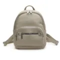 Sac à dos femme élégant en cuir souple gris clair polyvalent et décontracté pour tous les jours - Gris