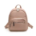 Sac à dos de loisirs en cuir souple rose pour femme sac d'école quotidien polyvalent - Rose