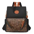Sac à dos femme élégant quotidien loisirs cuir PU sac de jour chic sac d'épaule voyage - Noir