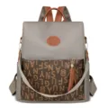 Élégant sac à dos pour femme style décontracté avec poche monogramme et gland chic. - Kaki
