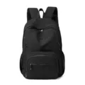 Sac à dos décontracté noir classique pour un usage quotidien, grand sac d'école avec poches. - Noir