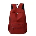 Zaino casual rosso per uso quotidiano, grande capacità borsa da scuola da viaggio. - Rosso scuro