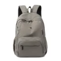 Zaino casual grigio minimalista, borsa grande e tinta unita per i viaggi di tutti i giorni. - Grigio scuro