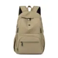 Zaino casual cachi di grande capacità con tasche multiple con zip per scuola e viaggi. - Khaki scuro