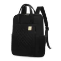 Black Quilted Nylon Laptop Backpack for Women Casual Travel Daypack with Top Handles - 763# Black